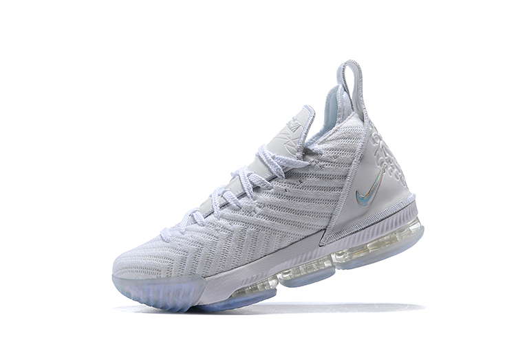 2019 Nike LeBron 16 White Silver - Click Image to Close